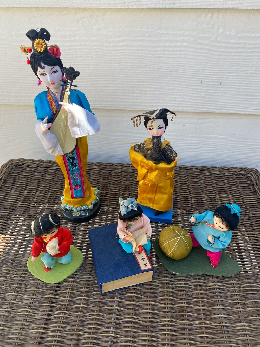 Handcrafted Asian Porcelain Dolls Set - Multicolor Decorative Home Accents